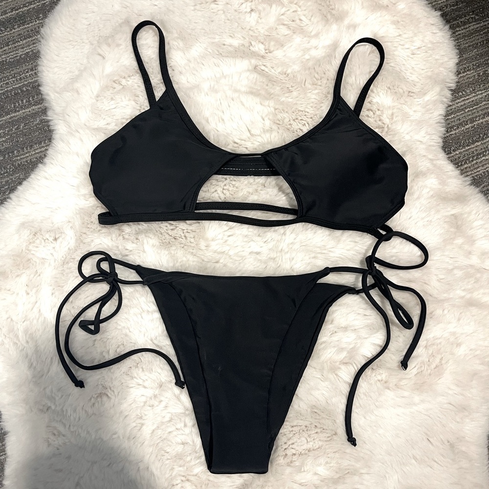 Black Cut Out Swimsuit